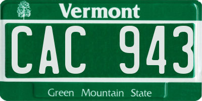 VT license plate CAC943