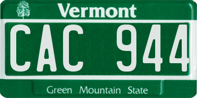 VT license plate CAC944