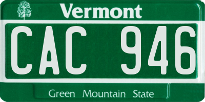 VT license plate CAC946