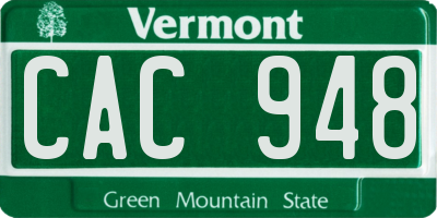VT license plate CAC948