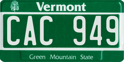 VT license plate CAC949