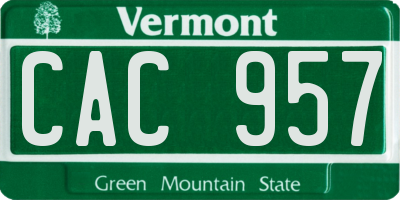 VT license plate CAC957