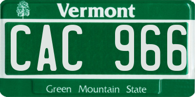 VT license plate CAC966