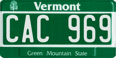 VT license plate CAC969