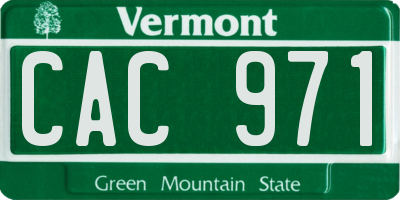 VT license plate CAC971