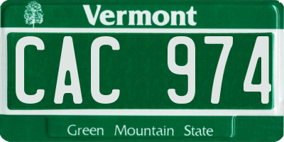 VT license plate CAC974