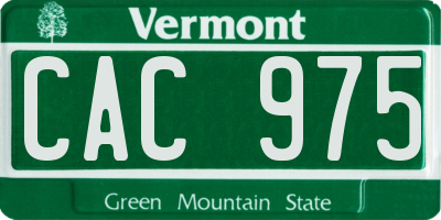 VT license plate CAC975
