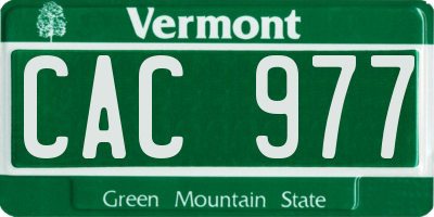 VT license plate CAC977