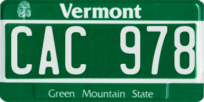 VT license plate CAC978