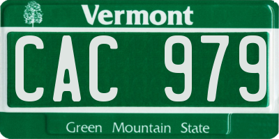 VT license plate CAC979