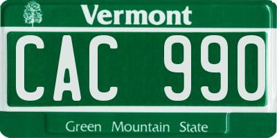 VT license plate CAC990