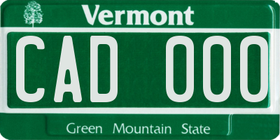 VT license plate CAD000
