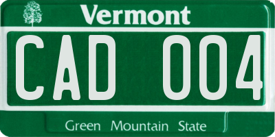 VT license plate CAD004