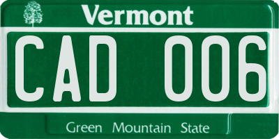 VT license plate CAD006