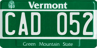 VT license plate CAD052
