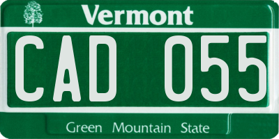 VT license plate CAD055