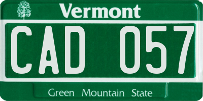 VT license plate CAD057