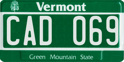 VT license plate CAD069