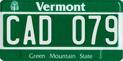 VT license plate CAD079