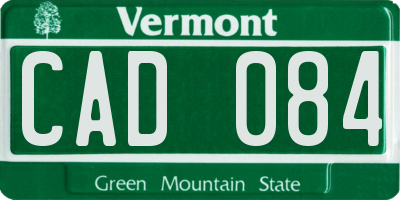 VT license plate CAD084
