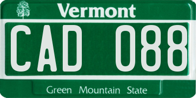 VT license plate CAD088