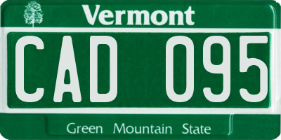 VT license plate CAD095