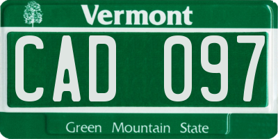 VT license plate CAD097