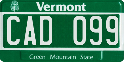 VT license plate CAD099
