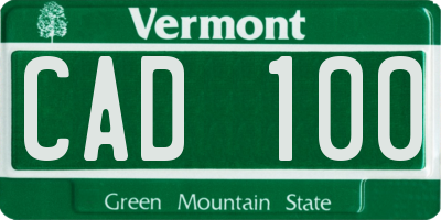 VT license plate CAD100