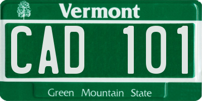 VT license plate CAD101