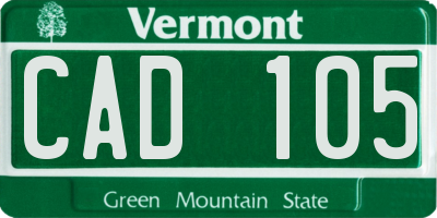 VT license plate CAD105