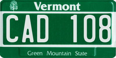 VT license plate CAD108