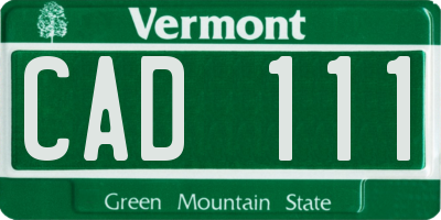 VT license plate CAD111