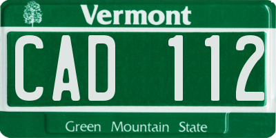 VT license plate CAD112