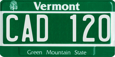 VT license plate CAD120