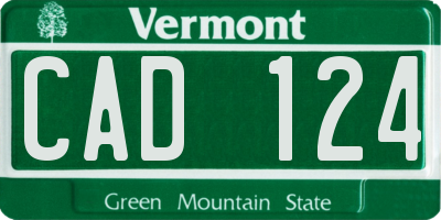 VT license plate CAD124