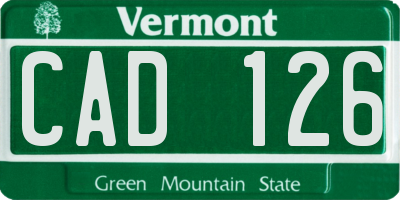 VT license plate CAD126
