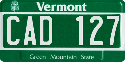 VT license plate CAD127