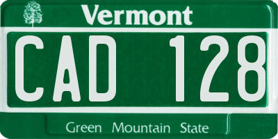 VT license plate CAD128