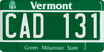 VT license plate CAD131