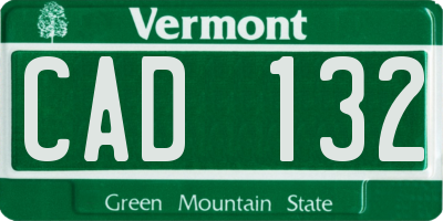 VT license plate CAD132