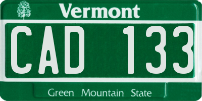 VT license plate CAD133