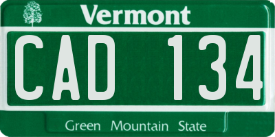 VT license plate CAD134