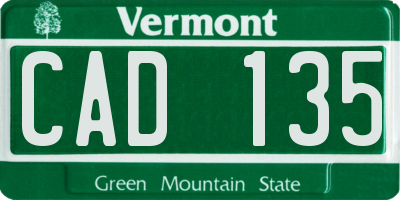 VT license plate CAD135