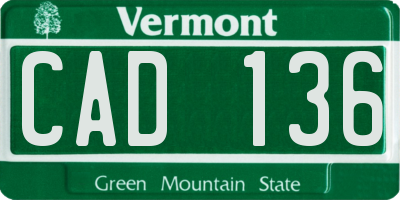 VT license plate CAD136