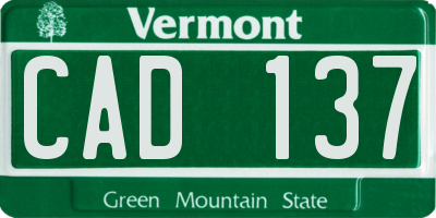 VT license plate CAD137