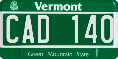 VT license plate CAD140