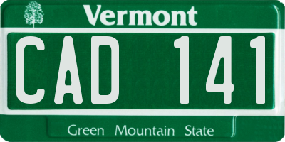 VT license plate CAD141