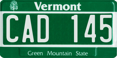 VT license plate CAD145