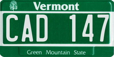 VT license plate CAD147